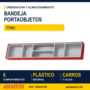 BANDEJA ALARGADA 6 COMPARTIMENTOS TTX01