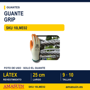 Guante Grip Tejido Látex Natural Vulcanizado.