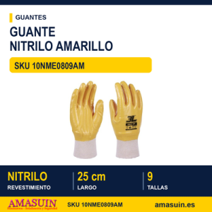 Guantes Nitrilo Amarillo Talla 9.