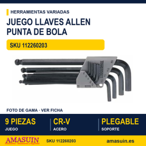 Juego de Llaves Allen Hexagonales 1479AF - 9 Piezas