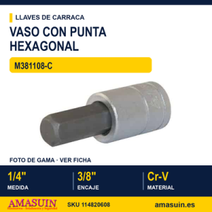Vaso punta hexagonal 3/8" - 1/4" M381108-C