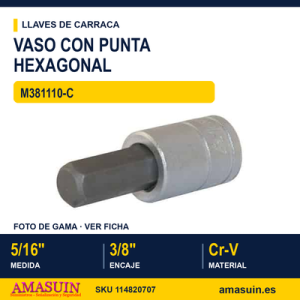 Vaso punta hexagonal 3/8" - 5/16" M381110-C