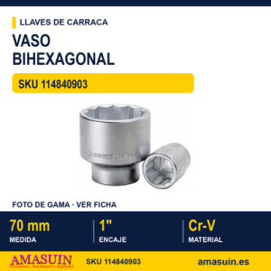 Llave de Vaso Bihexagonal 1” M110570 - 70MM