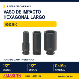 Vaso de Impacto Hexagonal Largo 1/2" - 920216-C