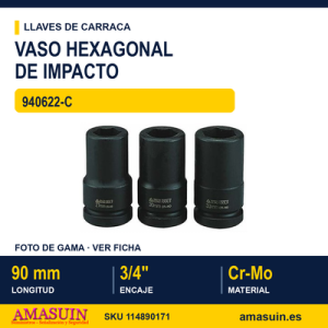 Vaso de Impacto Hexagonal ¾” 940622-C - 22 mm