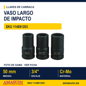 Vaso de Impacto Hexagonal Largo ¾ 940646-C - 50MM