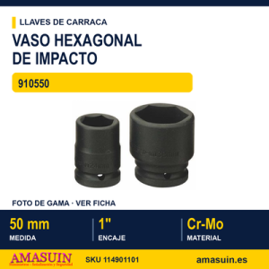 Vaso de Impacto Hexagonal 1” 910550 - 50 MM