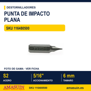 Punta de impacto plana 940006 - 5/16" - 6 mm