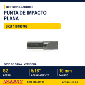 Punta de impacto plana 940010 - 5/16" - 10 mm