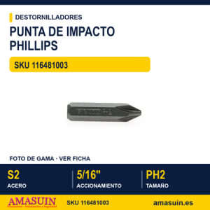 Punta de impacto philips 930002 - 5/16" - PH2