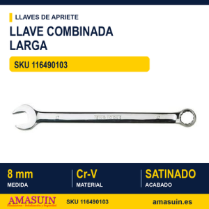 Llave combinada larga 605908 - 8 mm LLAVE COMBINADA LARGA 8MM 605908