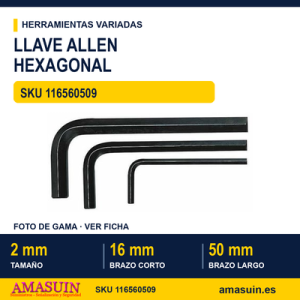 Llave Allen Hexagonal 310502 - 2mm