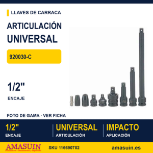 ARTICULACION UNIVERSAL IMPACTO 1/2" 920030-C ARTICULACION UNIVERSAL IMPACTO 12" 920030-C