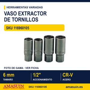 Vaso extractor de tornillos 1/2" 6 mm ST12506-C