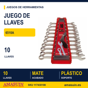 JUEGO de 10 LLAVES COMBINADAS 8-19MM 6510A