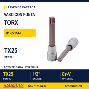 Llave de Vaso Hexagonal Torx ½” M122225T-C - TX25