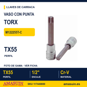 Llave de Vaso Hexagonal ½” Torx M122255T-C - TX55