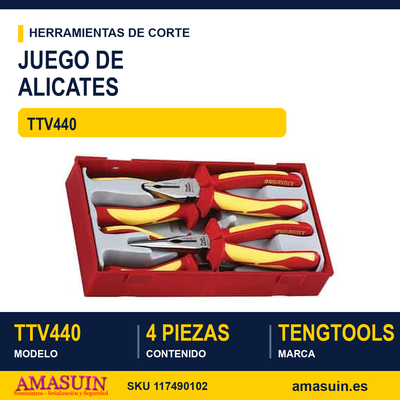 Juego de Alicates Aislados TTV440 4 piezas 1 Juego de Alicates Aislados TTV440 4 piezas