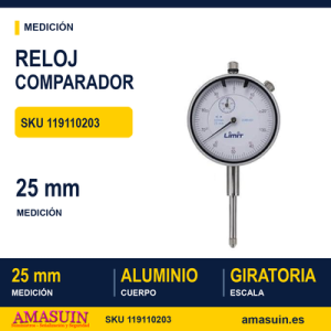 Reloj Comparador Analógico 25 mm
