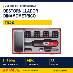 JUEGO DESTORNILLADOR DINAMOMETRICO 1/4" TTSD39 TTSD39