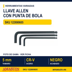 Llave allen hexagonal con bola 310505BL - 5 mm