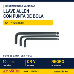 Llave allen hexagonal con bola 310510BL - 10 mm