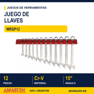 JUEGO de 12 LLAVES COMBINADAS 8-19MM JUEGO LLAVES COMBINADAS WRSP12 12 PZAS