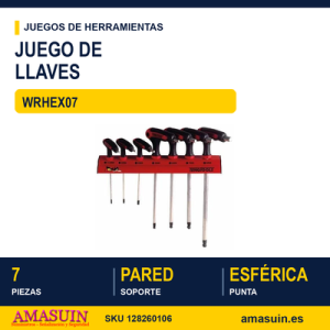 Juego de Llaves Allen Hexagonales WRHEX07 – 7 Piezas