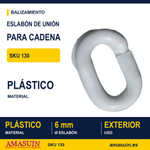 Eslabón Blanco 6mm Unión Cadena.