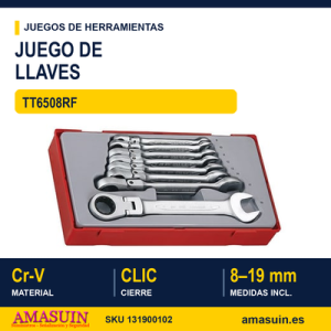 Juego de Llaves de Carraca Combinada TT6508RF