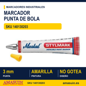 Tubo Marcador de Pintura Amarilla STYLMARK
