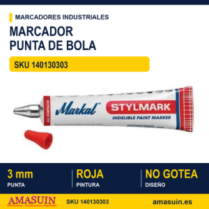 Tubo de Pintura Indeleble Roja con Punta de Bola Stylmark