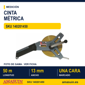 Cinta Métrica Abierta Metálica 50m x 13mm