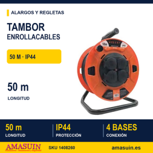 Tambor Enrollacables 50m. IP44.