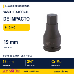 Vaso de Impacto Hexagonal 3/4” 941519-C - 19MM