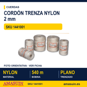 Cordón Trenza Nylon 2mm.