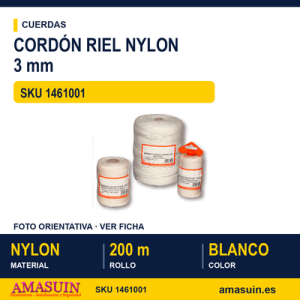 Cordón Riel Nylon 3mm.