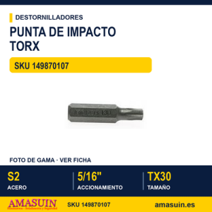 Punta de impacto hexagonal 970030 TX30