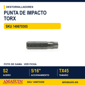 Punta de impacto hexagonal 970045 TX45