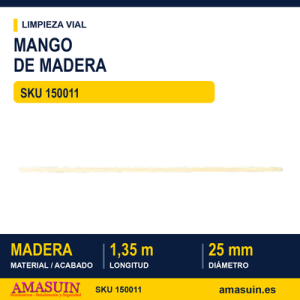 Mango de Madera con Punta Cónica (1,35m / Ø25mm)