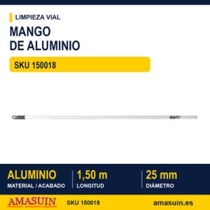 Mango de Aluminio Anodizado (1,50m / Ø25mm)
