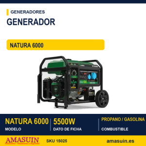 GENERADOR PROPANO / GASOLINA NATURA 6000 5500W