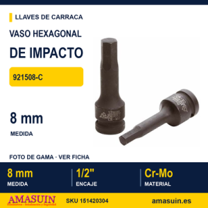 Vaso de Impacto Hexagonal 1/2" 921508-C - 8mm