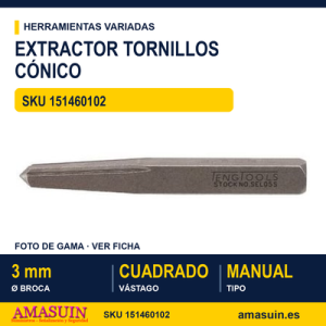 EXTRACTOR DE TORNILLOS CÓNICO SEL01S - 3MM