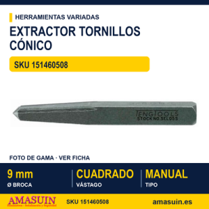EXTRACTOR DE TORNILLOS CÓNICO SEL05S - 9 MM