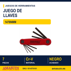 Juego de Llaves Hexagonales Plegables 1476NMM - 7 piezas