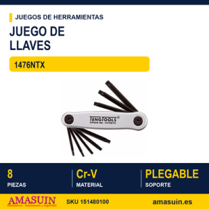 Juego de llaves TORX plegable 1476NTX - 8 Piezas
