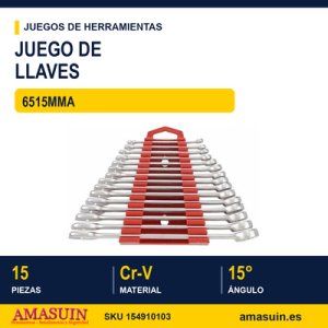 JUEGO de 15 LLAVES COMBINADAS 5,5-19MM modelo 6515MMA