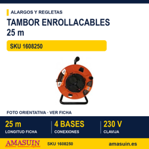 Tambor Enrollacables 25m. IP55.