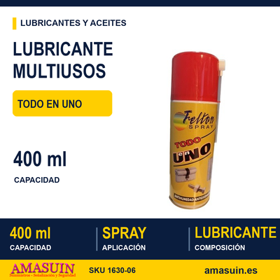 Lubricante Multiusos Todo en Uno en Aerosol. 1 Lubricante Multiusos Todo en Uno en Aerosol.